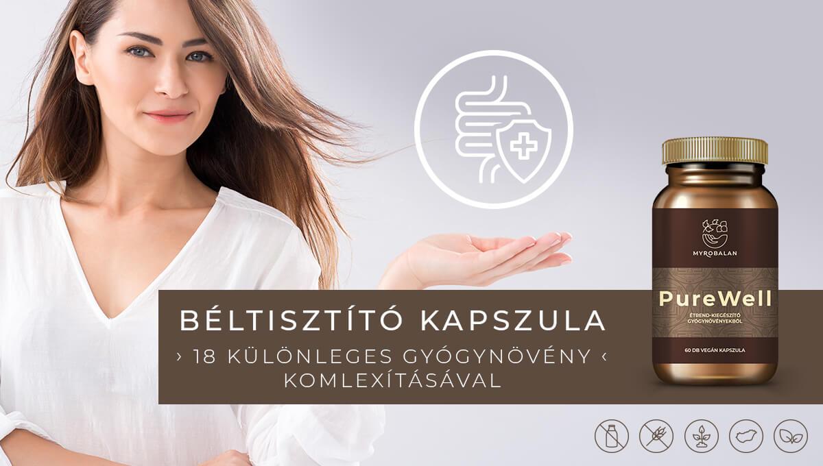 PurWell gyógynövényes béltisztító kapszula 18 gyógynövény komplexéval