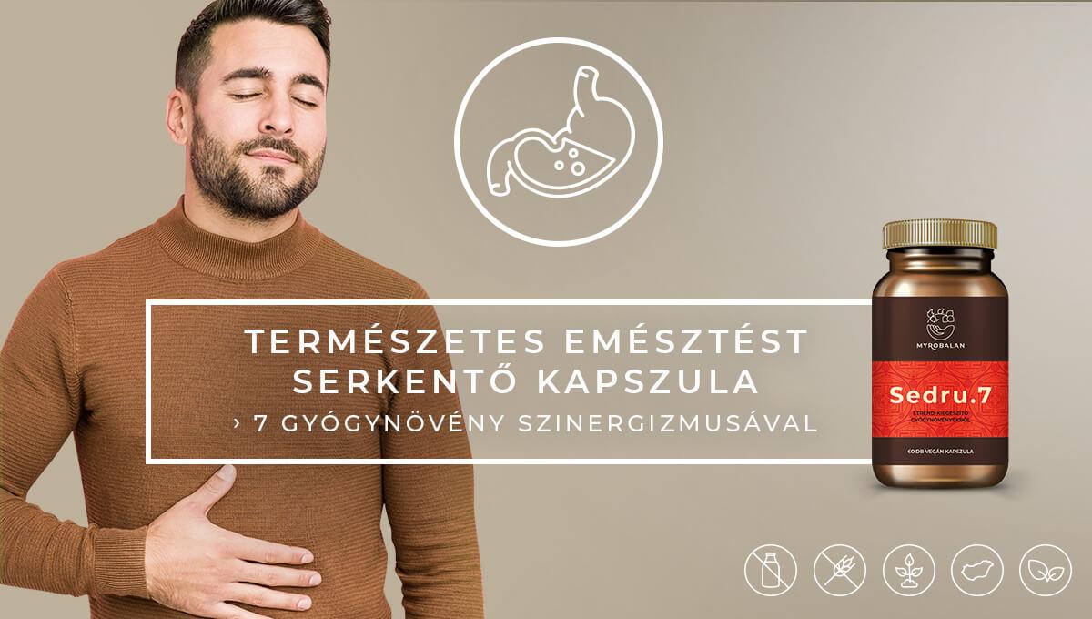 Sedru.7 vény nélkül kapható emésztést serkentő kapszula 7 gyógynövény szinergizmusával